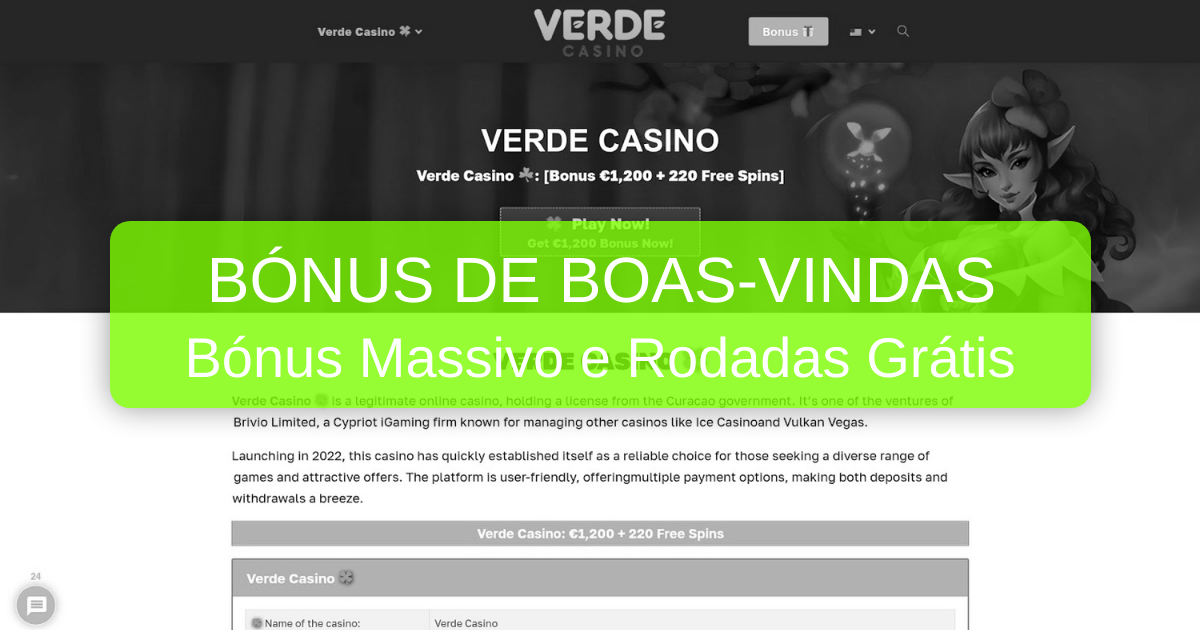 Casino Verde welcome bonus